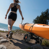 Canoes & Kayaks: VEVOR Kayak Cart, 136.1 kg Load Capacity, Foldable Kayak Trolley with 25.4 cm Solid Rubber Tires & 1 Ratchet Strap, Paddle Board Trolley for Carrying Kayaks, Canoes, Paddleboards, Float Mats,Jon Boats