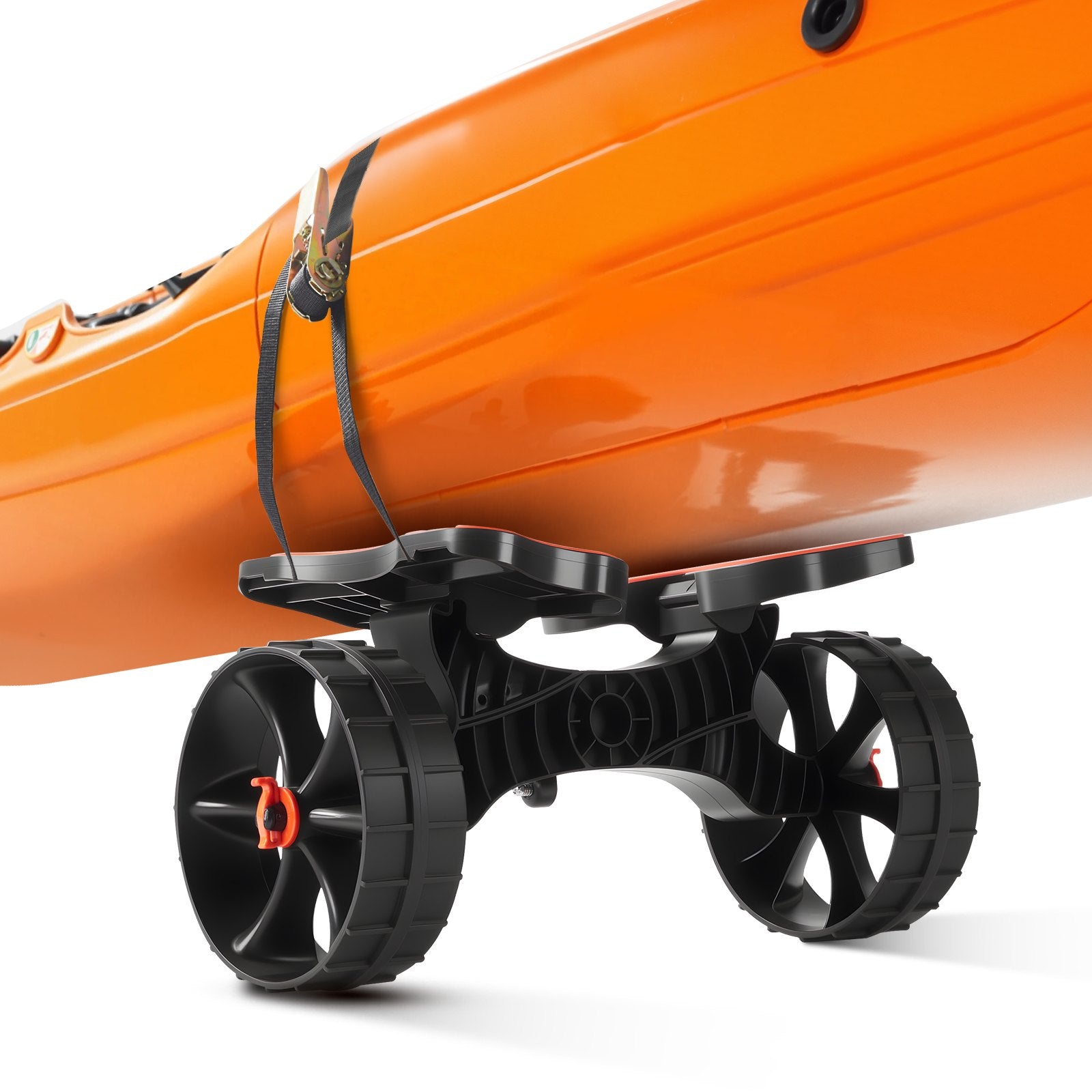 Canoes & Kayaks: VEVOR Kayak Cart, 136.1 kg Load Capacity, Foldable Kayak Trolley with 25.4 cm Solid Rubber Tires & 1 Ratchet Strap, Paddle Board Trolley for Carrying Kayaks, Canoes, Paddleboards, Float Mats,Jon Boats