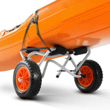 Canoes & Kayaks: VEVOR Kayak Cart, 113.4 kg Load Capacity, Foldable Kayak Trolley with 25.4 cm Solid Rubber Tires & 1 Ratchet Strap, Paddle Board Trolley for Carrying Kayaks, Canoes, Paddleboards, Float Mats,Jon Boats