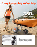 Canoes & Kayaks: VEVOR Kayak Cart, 158.8 kg Load Capacity, Kayak Trolley with 30.5 cm Inflatable PU Tires & 2 Straps, Assembles & Disassembles Within Seconds, Paddle Board Trolley for Carrying Kayaks and Canoes
