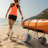 Canoes & Kayaks: VEVOR Kayak Cart, 158.8 kg Load Capacity, Kayak Trolley with 30.5 cm Inflatable PU Tires & 2 Straps, Assembles & Disassembles Within Seconds, Paddle Board Trolley for Carrying Kayaks and Canoes