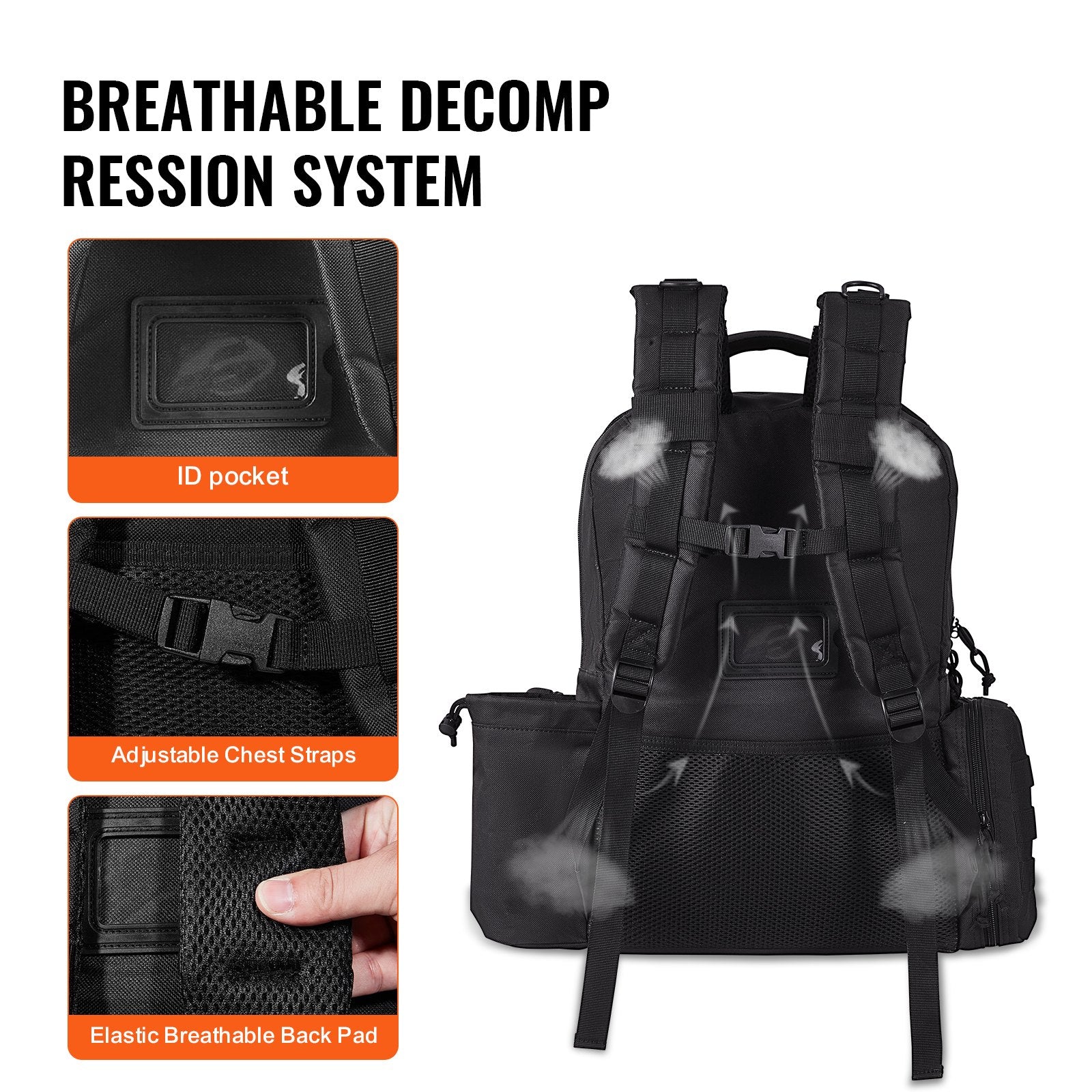 Basketball & Basketball Accessories: VEVOR Tactical Range Backpack for 6 Pistols Gun Backpack Black