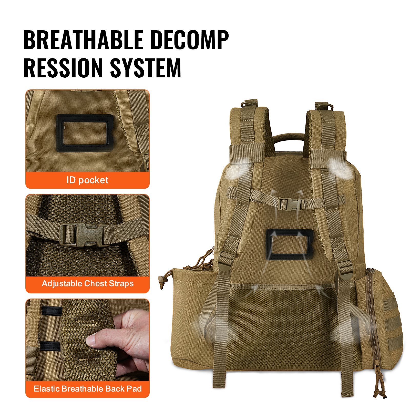Camp Safety Equipment: VEVOR Tactical Range Backpack for 6 Pistols, Gun Backpack with 6 Independent Pistol Bags & 10 Magazines, Pistol Backpack for Outdoor Hunting Shooting, Range Bag for Handguns Lockable Zipper,  Brown