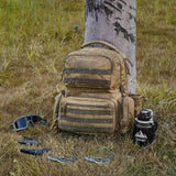 Camp Safety Equipment: VEVOR Tactical Range Backpack for 6 Pistols, Gun Backpack with 6 Independent Pistol Bags & 10 Magazines, Pistol Backpack for Outdoor Hunting Shooting, Range Bag for Handguns Lockable Zipper,  Brown