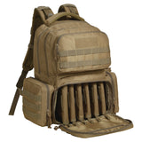 Camp Safety Equipment: VEVOR Tactical Range Backpack for 6 Pistols, Gun Backpack with 6 Independent Pistol Bags & 10 Magazines, Pistol Backpack for Outdoor Hunting Shooting, Range Bag for Handguns Lockable Zipper,  Brown