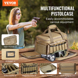 Basketball & Basketball Accessories: VEVOR Range Bag for 4 Pistols, Tactical Gun Range Bag with 3 Detachable Baffles & 6 Magazines, Firearm Shooting Handgun Bag for Outdoor Hunting Shooting Pistol Bag with Single Shoulder Strip, Brown