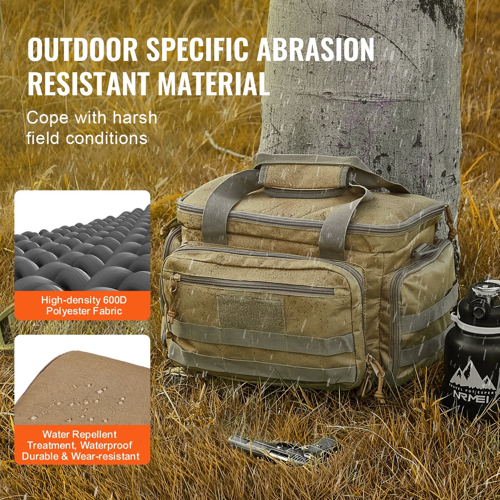 Basketball & Basketball Accessories: VEVOR Range Bag for 4 Pistols, Tactical Gun Range Bag with 3 Detachable Baffles & 6 Magazines, Firearm Shooting Handgun Bag for Outdoor Hunting Shooting Pistol Bag with Single Shoulder Strip, Brown