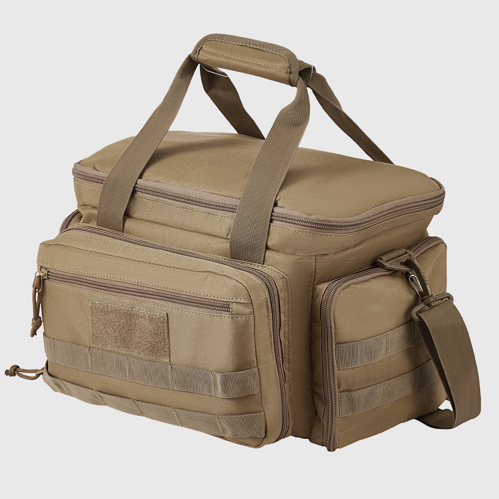 Basketball & Basketball Accessories: VEVOR Range Bag for 4 Pistols, Tactical Gun Range Bag with 3 Detachable Baffles & 6 Magazines, Firearm Shooting Handgun Bag for Outdoor Hunting Shooting Pistol Bag with Single Shoulder Strip, Brown