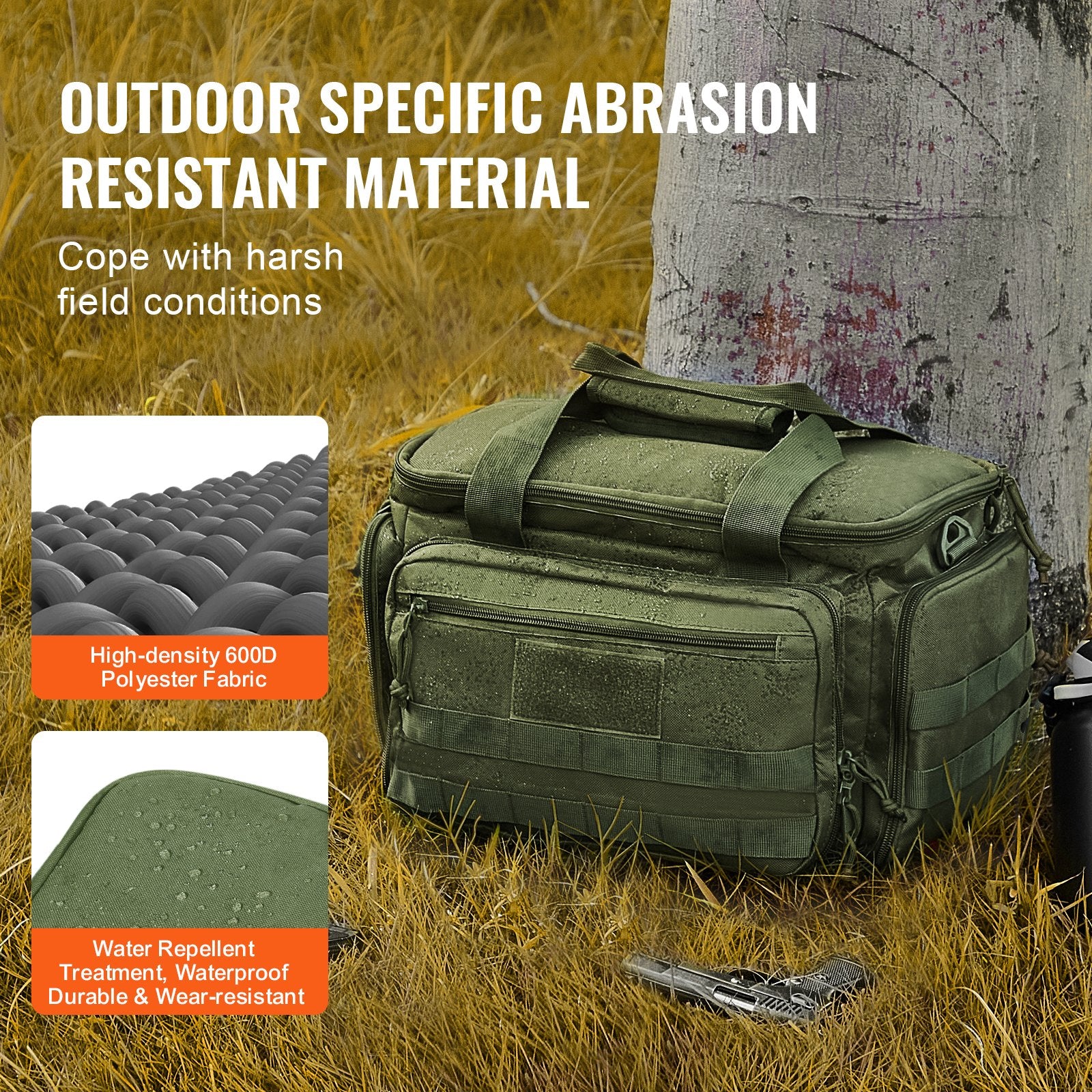 Camp Safety Equipment: VEVOR Soft Pistol Case for 4 Pistols Handgun Bag Outdoor Hunting Shooting Green