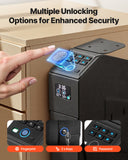 Sofas & Sofa Beds: VEVOR Gun Safe, Slider Handgun Gun Safe with Screen, Fingerprint/Password/Key, 3-Way Quick Access Firearm Case Box with LED for 1 Pistol & Magazine, Mounted Gun Box for Nightstand Bedside Desk Car