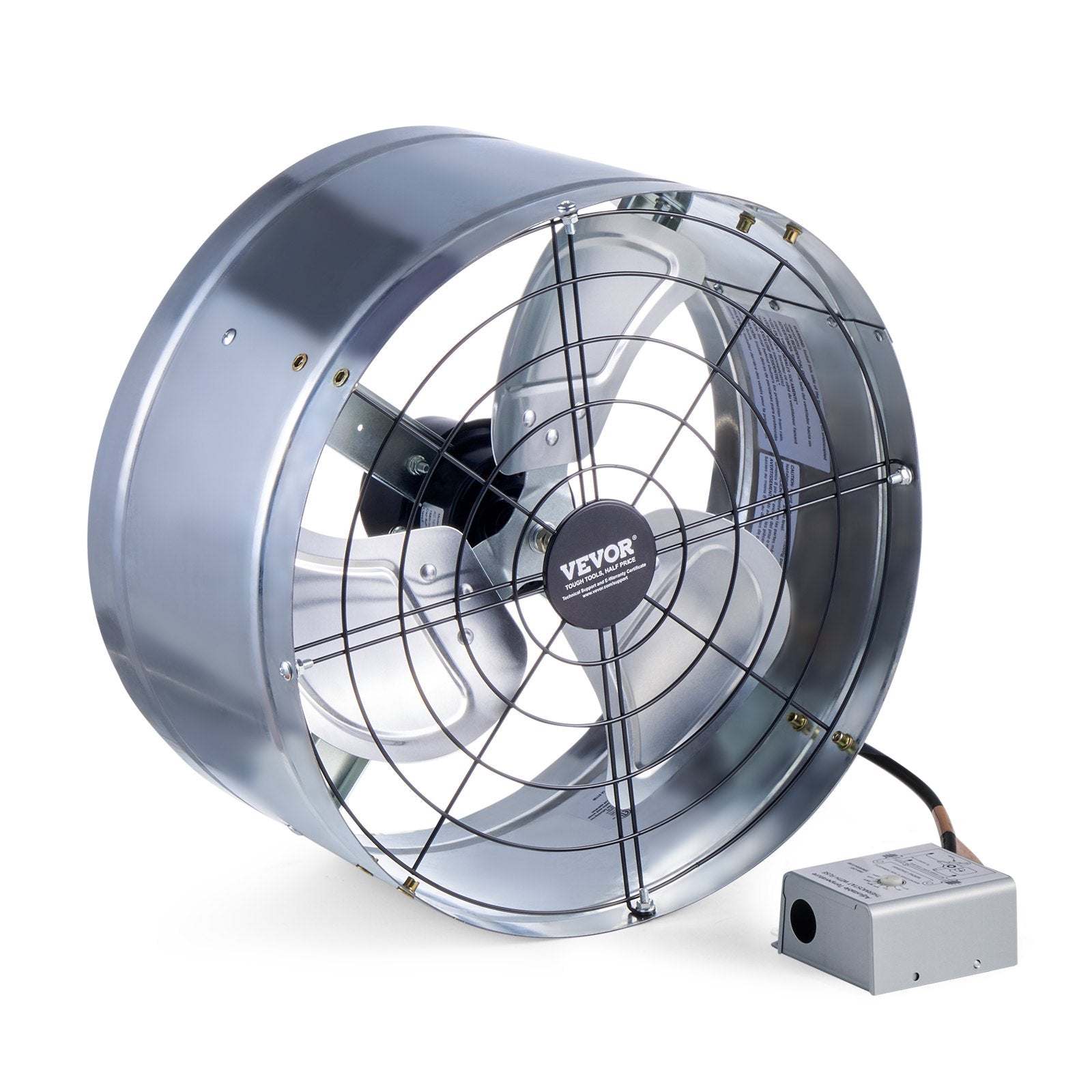 Automotive Repair & Speciality Tools: VEVOR 380 mm Gable Mount Fan 1300 CFM Attic Vent Fan with Adjustable Thermostat