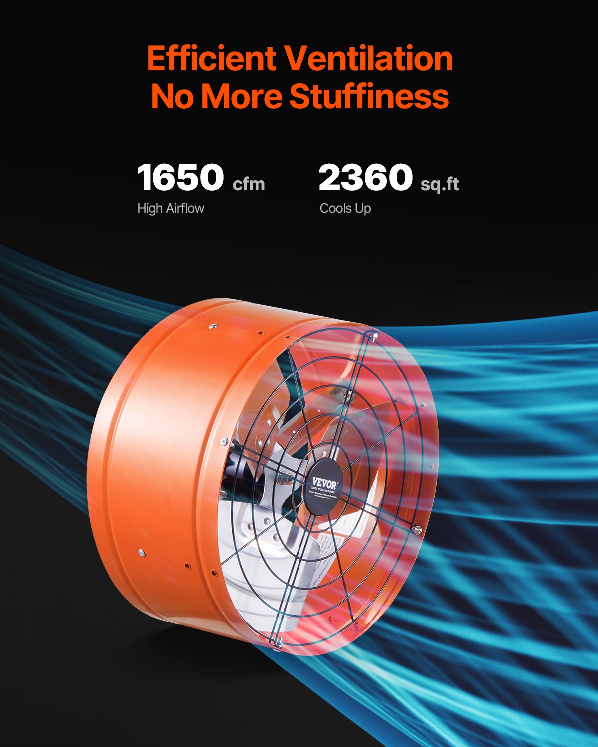Automotive Repair & Speciality Tools: VEVOR 380 mm Gable Mount Fan 1650 CFM Attic Vent Fan with Adjustable Thermostat