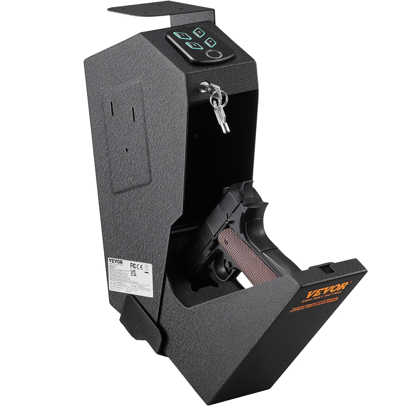 Automotive Repair & Speciality Tools: VEVOR Mounted Gun Safe for Pistols Biometric Gun Safe 3 Access Ways for 1 Pistol