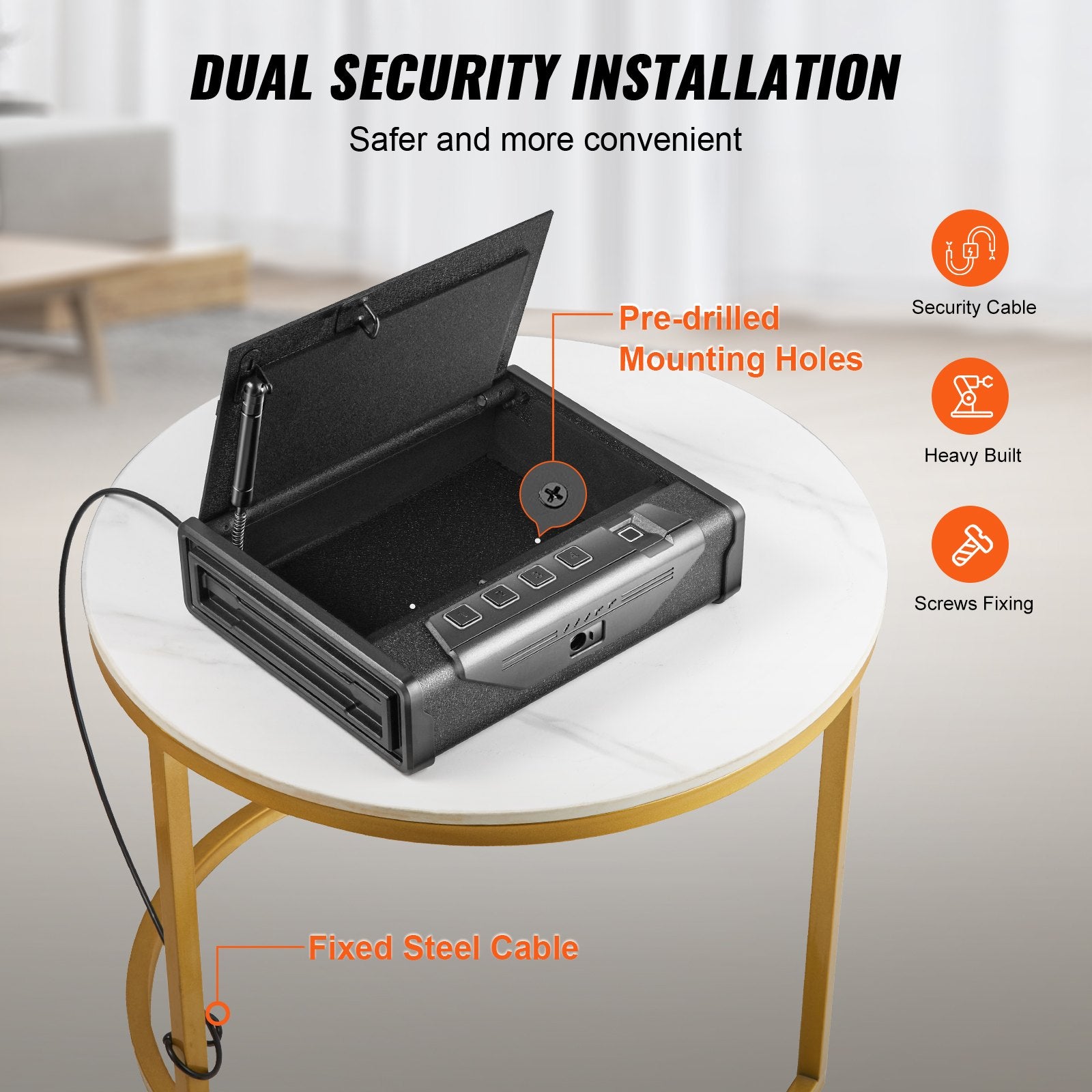 Automotive Repair & Speciality Tools: VEVOR Gun Safe for Pistols Biometric Gun Safe with 3 Access Ways for 2 Pistols