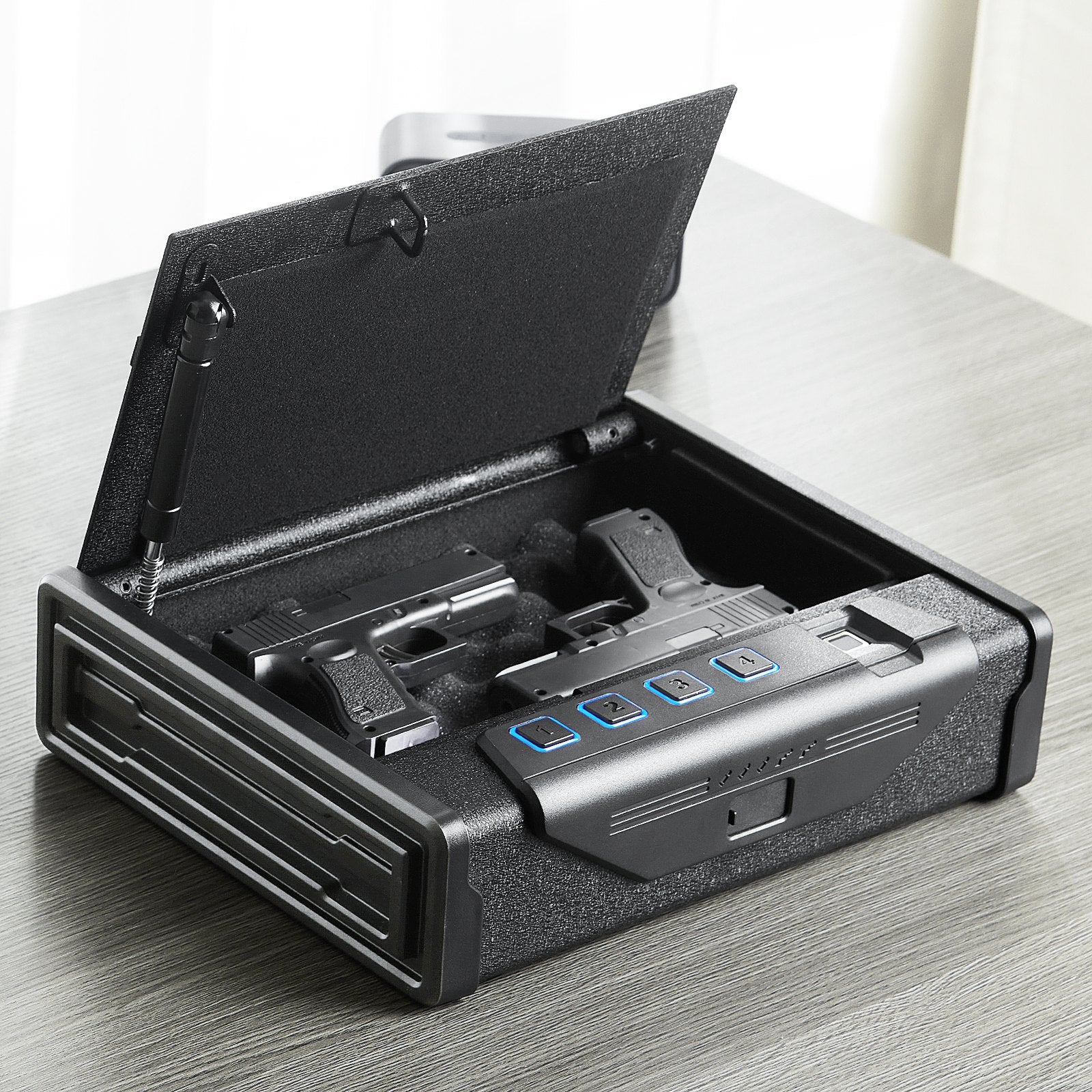 Automotive Repair & Speciality Tools: VEVOR Gun Safe for Pistols Biometric Gun Safe with 3 Access Ways for 2 Pistols