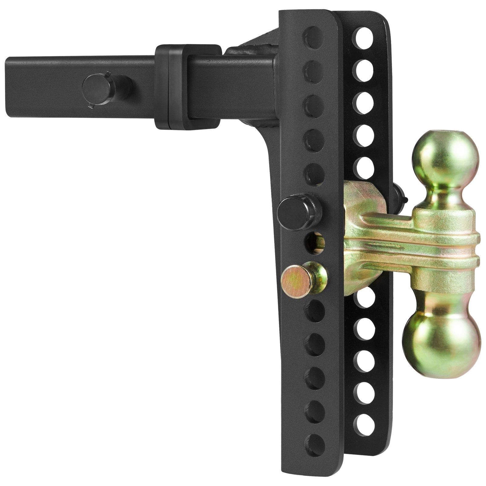 Adjustable Trailer Hitch, 25.4 cm Drop & 21.59 cm Rise Hitch Ball Mount with 5.08 cm Receiver, Solid Tube, 6350 kgs GTW, 5.08 cm & 5.08-0.79 cm 45# Steel Tow Balls with Key Lock for Truck Towing