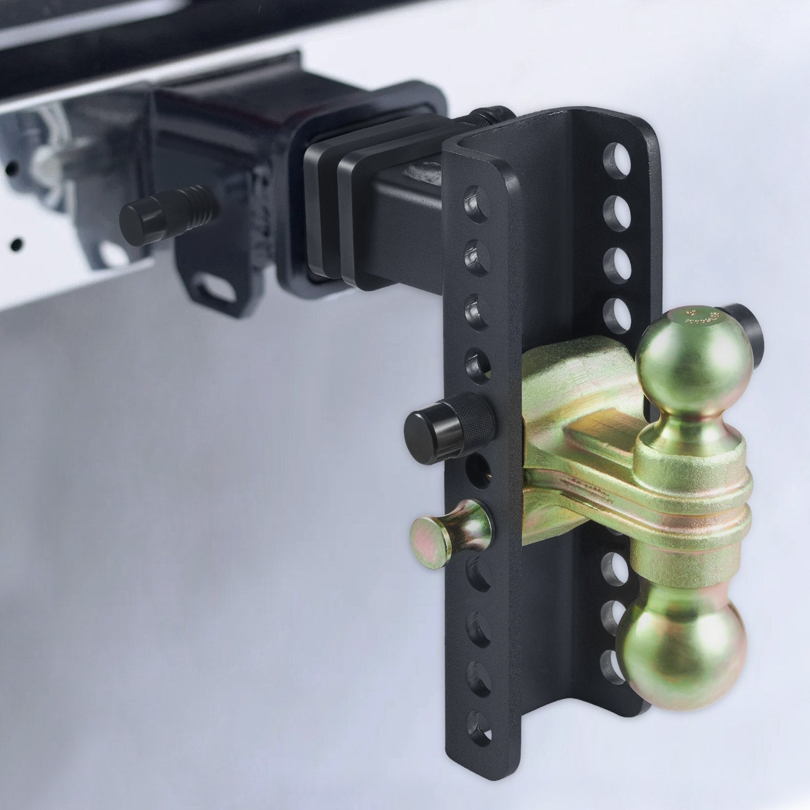 Automotive Repair & Speciality Tools: VEVOR Adjustable Trailer Hitch, 203.2 mm Drop & 165.1 mm Rise Hitch Ball Mount with 50.8 mm Receiver, Solid Tube, 6350 kg GTW, 50.8 m and 58.7 mm 45# Steel Tow Balls with Key Lock for Truck Towing