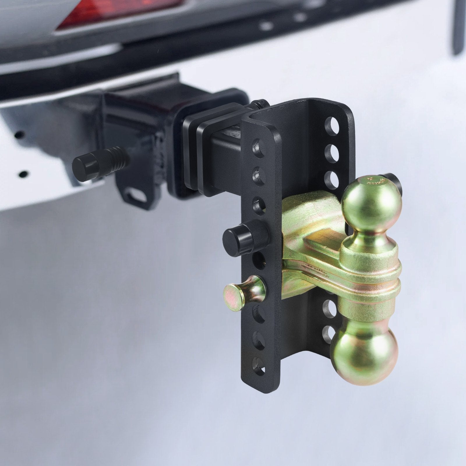 Automotive Repair & Speciality Tools: VEVOR Adjustable Trailer Hitch, 152.4 mm Drop & 114.3 mm Rise Hitch Ball Mount with 50.8 mm Receiver, Solid Tube, 6350 kg GTW, 50.8 mm and 58.7 mm 45# Steel Tow Balls with Key Lock for Truck Towing