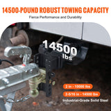 Bicycle Stands & Storage: VEVOR Adjustable Trailer Hitch, 15cm Drop & 11.43cm Rise Hitch Ball Mount with 6.35cm Receiver, Solid Tube, 6577 kgs GTW, 5.08cm & 5.08-0.79cm 45# Steel Tow Balls with Key Lock for Truck Towing