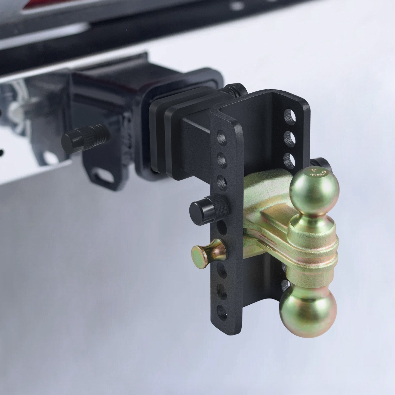 Adjustable Trailer Hitch, 15cm Drop & 11.43cm Rise Hitch Ball Mount with 6.35cm Receiver, Solid Tube, 6577 kgs GTW, 5.08cm & 5.08-0.79cm 45# Steel Tow Balls with Key Lock for Truck Towing