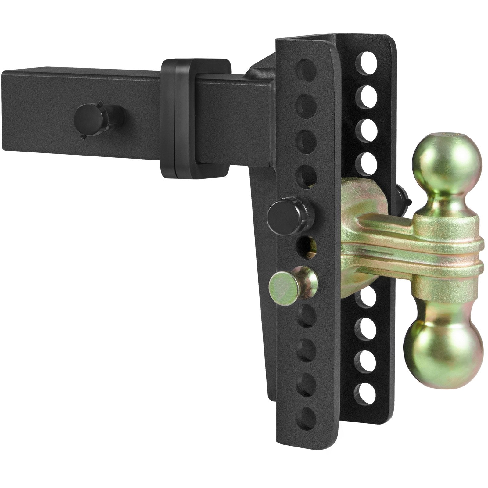 Adjustable Trailer Hitch, 203.2 mm Drop & 165.1 mm Rise Hitch Ball Mount with 63.5 mm Receiver, Solid Tube, 6577 kg GTW, 50.8 mm & 58.7 mm 45# Steel Tow Balls with Key Lock for Truck Towing