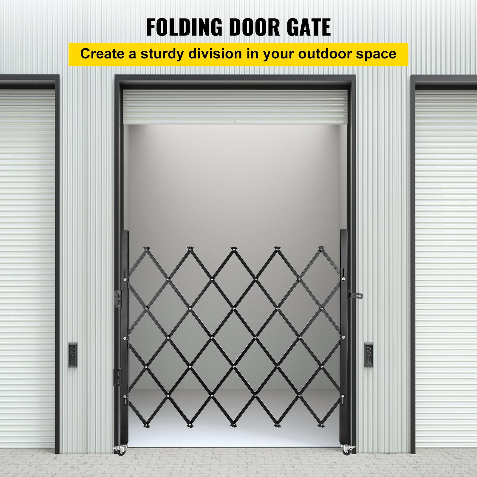 Fence & Gate Accessories: VEVOR Single Folding Security Gate Folding Door Gate 48"H x 66"W Scissor Gate