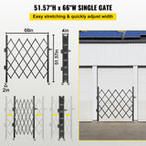 Fence & Gate Accessories: VEVOR Single Folding Security Gate Folding Door Gate 48"H x 66"W Scissor Gate