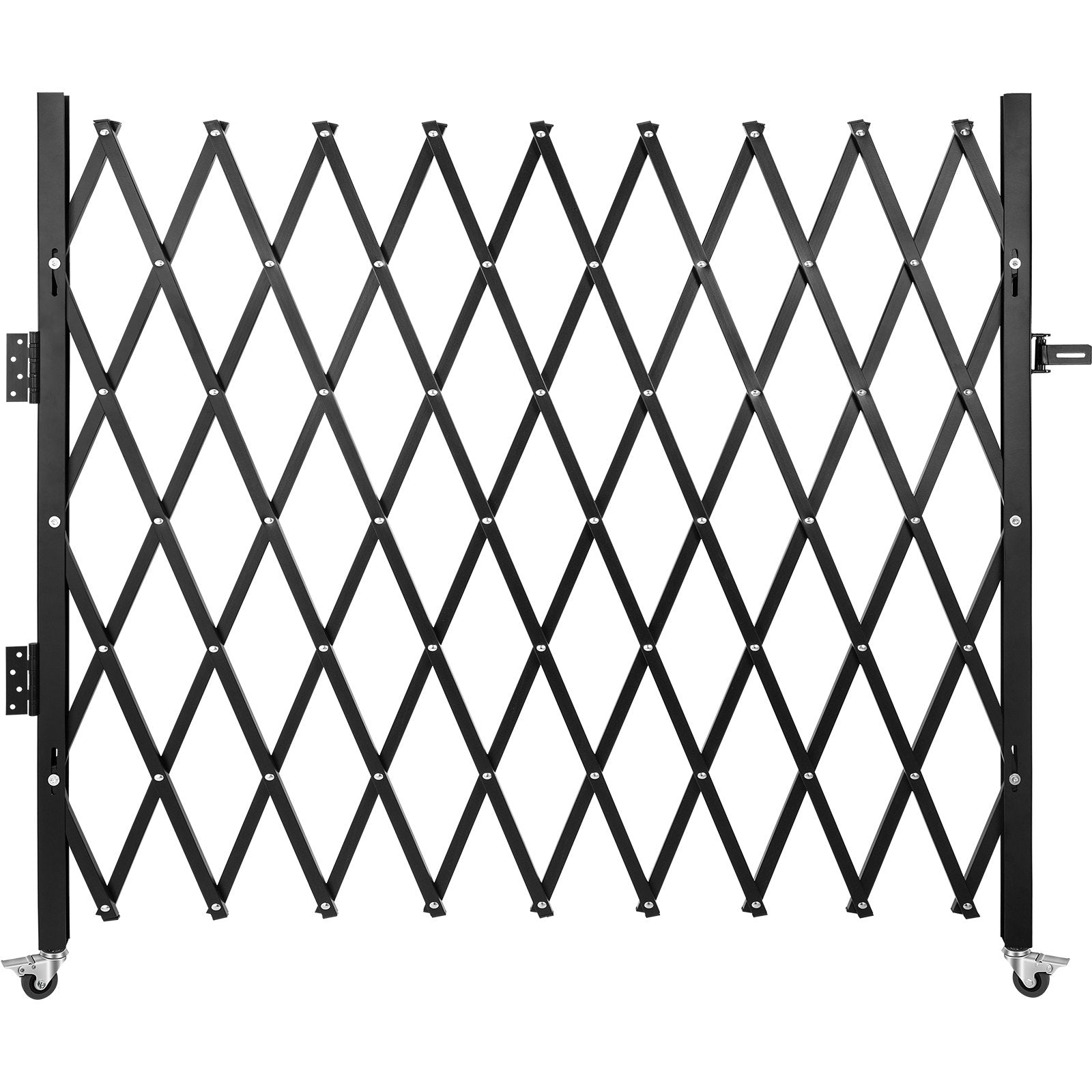 Fence & Gate Accessories: VEVOR Single Folding Security Gate, 85" H x 95" W Folding Door Gate, Steel Accordion Security Gate, Flexible Expanding Security Gate, Rolling Barricade Gate, Scissor Gate/Door with Padlock
