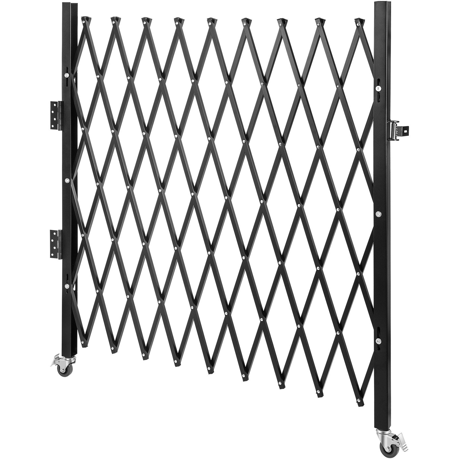 Fence & Gate Accessories: VEVOR Single Folding Security Gate, 85" H x 95" W Folding Door Gate, Steel Accordion Security Gate, Flexible Expanding Security Gate, Rolling Barricade Gate, Scissor Gate/Door with Padlock