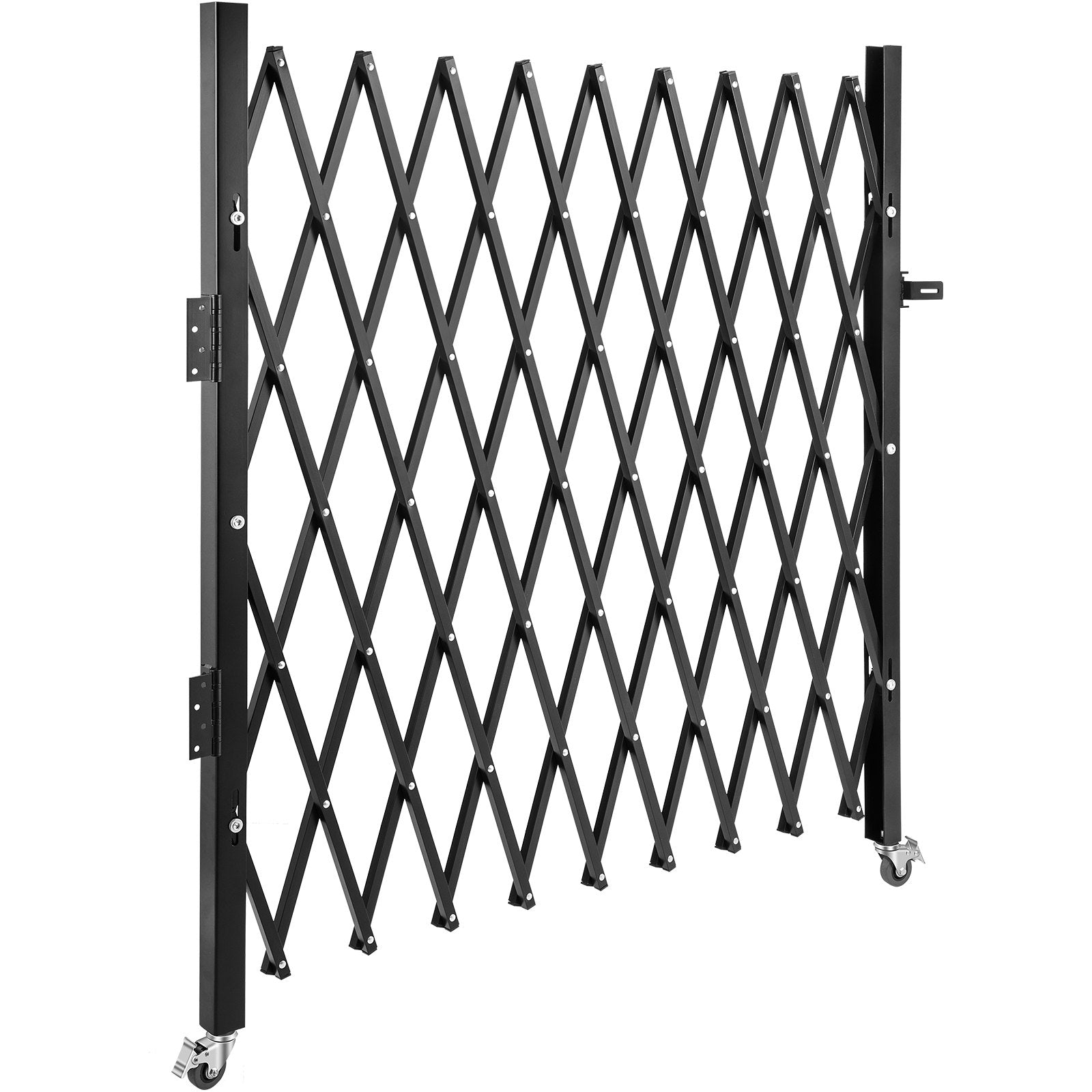 Fence & Gate Accessories: VEVOR Single Folding Security Gate, 85" H x 95" W Folding Door Gate, Steel Accordion Security Gate, Flexible Expanding Security Gate, Rolling Barricade Gate, Scissor Gate/Door with Padlock