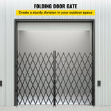 Fence & Gate Accessories: VEVOR Double Folding Security Gate Folding Door Gate 5.1' H x 10.2' W Scissor Gate