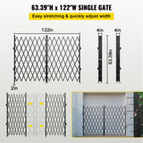 Fence & Gate Accessories: VEVOR Double Folding Security Gate Folding Door Gate 5.1' H x 10.2' W Scissor Gate