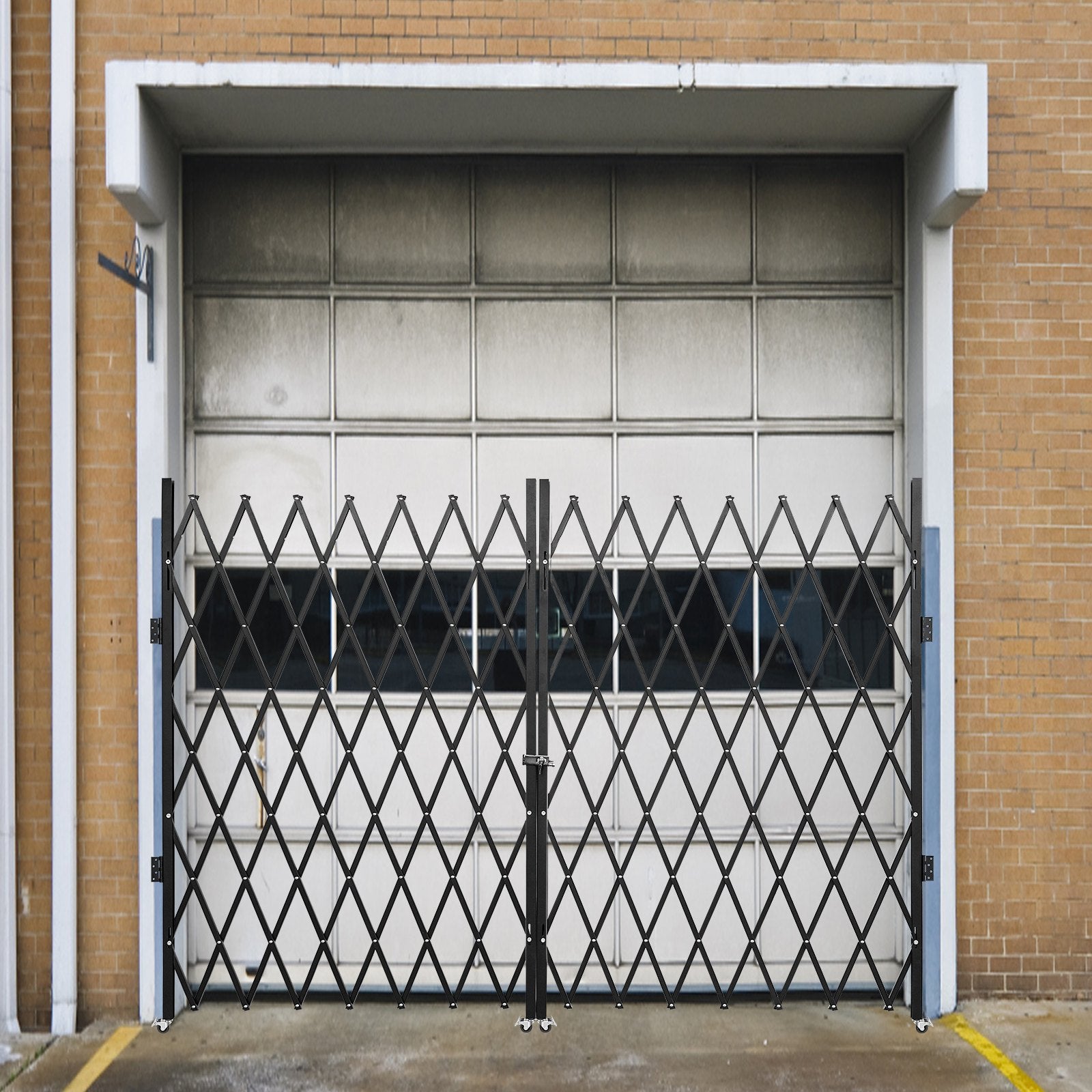 Fence & Gate Accessories: VEVOR Double Folding Security Gate Folding Door Gate 5.1' H x 10.2' W Scissor Gate