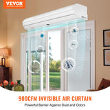 Curtain Accessories: VEVOR 0.9m Commercial Indoor Air Curtain Super Power 2 Speeds 1528m³/h, UL Certified Wall Mounted Air Curtains for Doors, Indoor Over Door Fan with Heavy Duty Limit Switch, Easy-Install Unheated