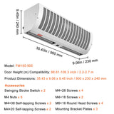 Curtain Accessories: VEVOR 0.9m Commercial Indoor Air Curtain Super Power 2 Speeds 2038m³/h, UL Certified Wall Mounted Air Curtains for Doors, Indoor Over Door Fan with Heavy Duty Limit Switch, Easy-Install Unheated