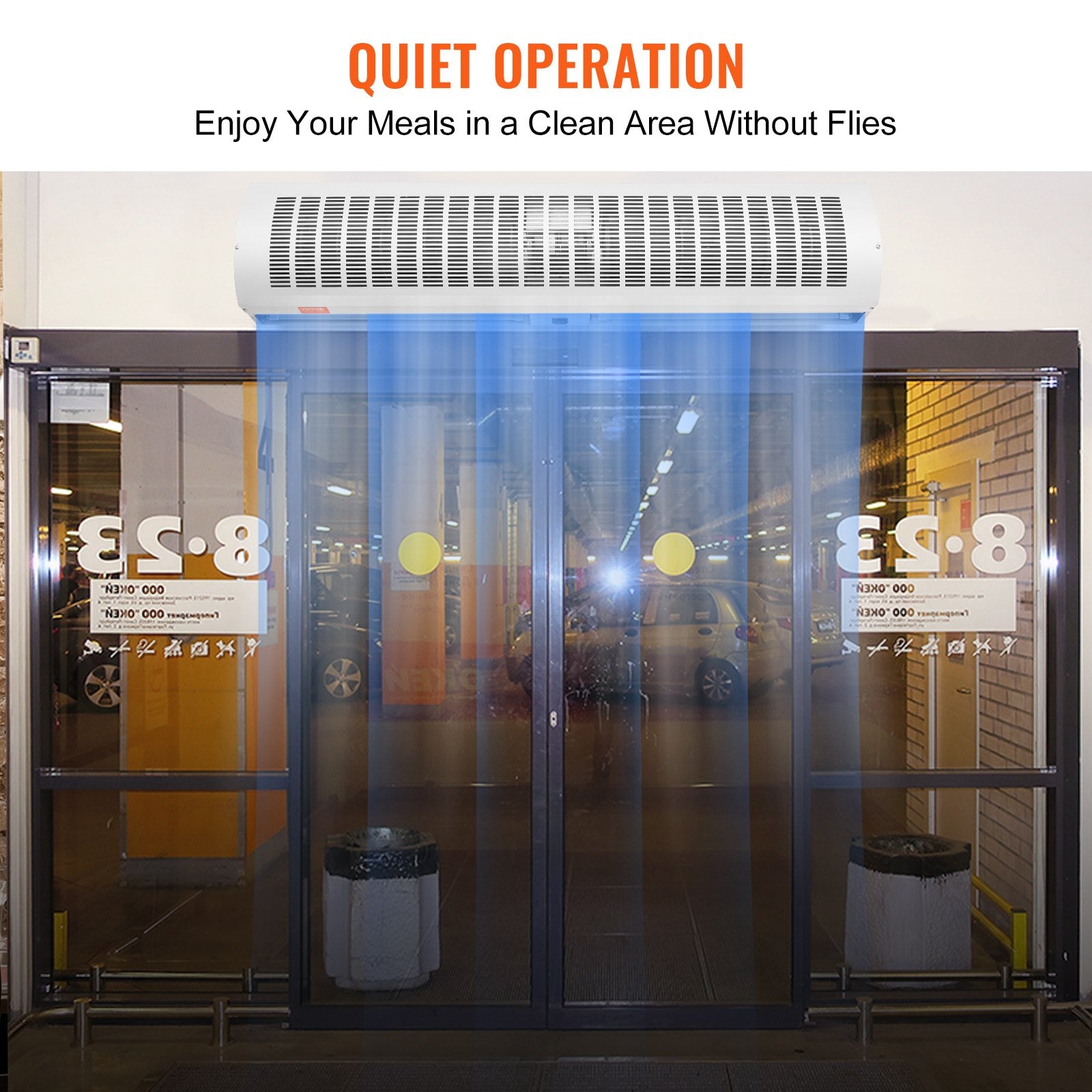 1.1m Commercial Indoor Air Curtain Super Power 2 Speeds 2292m_/h, UL Certified Wall Mounted Air Curtains for Doors, Indoor Over Door Fan with Heavy Duty Limit Switch, Easy-Install Unheated