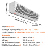 Curtain Accessories: VEVOR 1.1m Commercial Indoor Air Curtain Super Power 2 Speeds 2292m_/h, UL Certified Wall Mounted Air Curtains for Doors, Indoor Over Door Fan with Heavy Duty Limit Switch, Easy-Install Unheated
