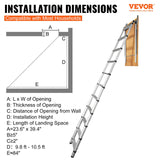 Ladders & Scaffolding: VEVOR Attic Ladder Telescoping, 158.76kg Capacity, 100cm x 59.94cm,Multi-Purpose Aluminium Extension, Lightweight and Portable,Fits298.7cm-320.04cmCeilingHeights,Convenient Access to Your Attic Standa