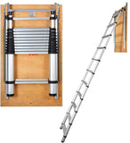Ladders & Scaffolding: VEVOR Attic Ladder Telescoping, 158.76kg Capacity, 100cm x 59.94cm,Multi-Purpose Aluminium Extension, Lightweight and Portable,Fits298.7cm-320.04cmCeilingHeights,Convenient Access to Your Attic Standa
