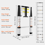 Ladders & Scaffolding: VEVOR Telescoping Ladder Aluminum Extension Step 3.2 m Multi-purpose Portable