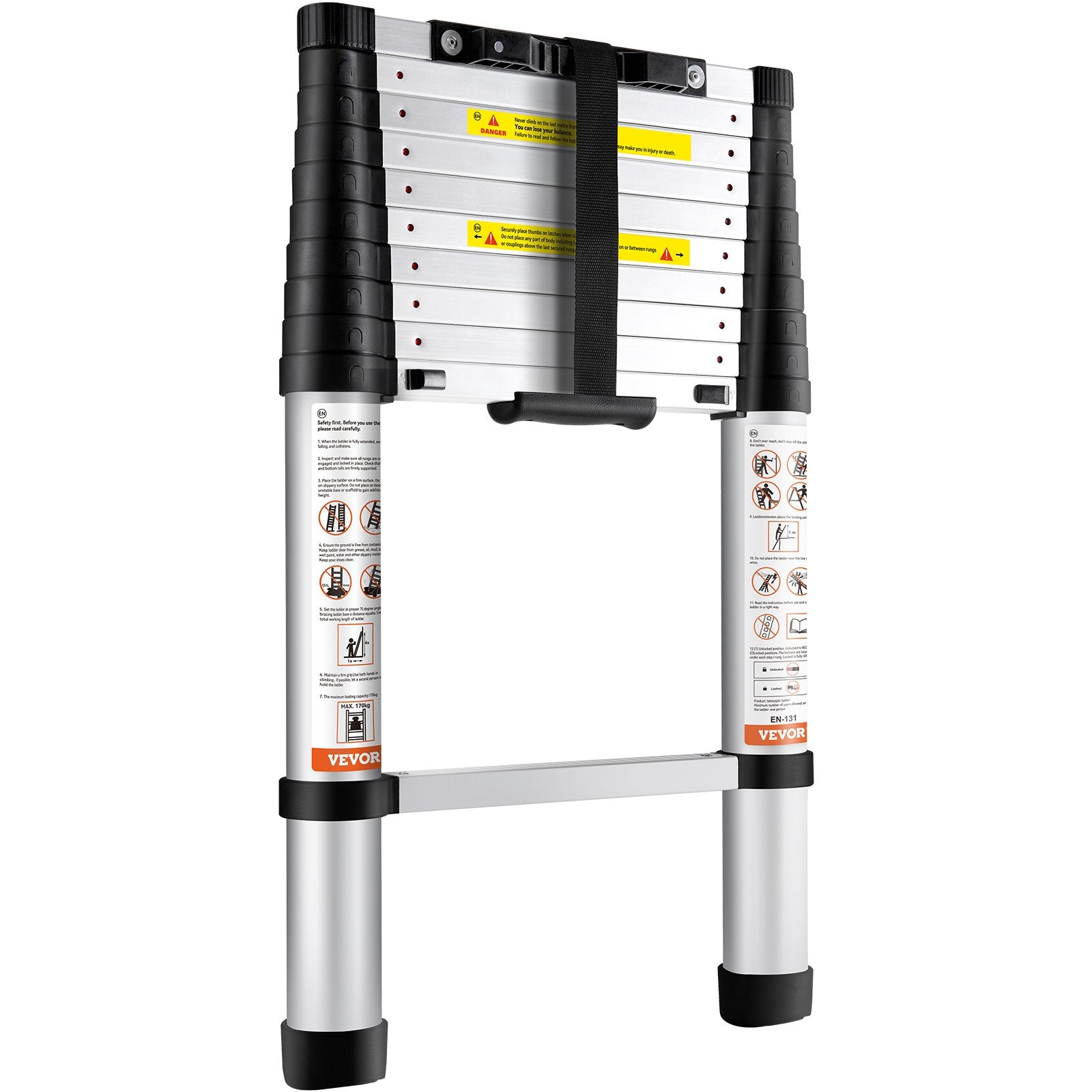 Ladders & Scaffolding: VEVOR Telescoping Ladder Aluminum Extension Step 3.2 m Multi-purpose Portable