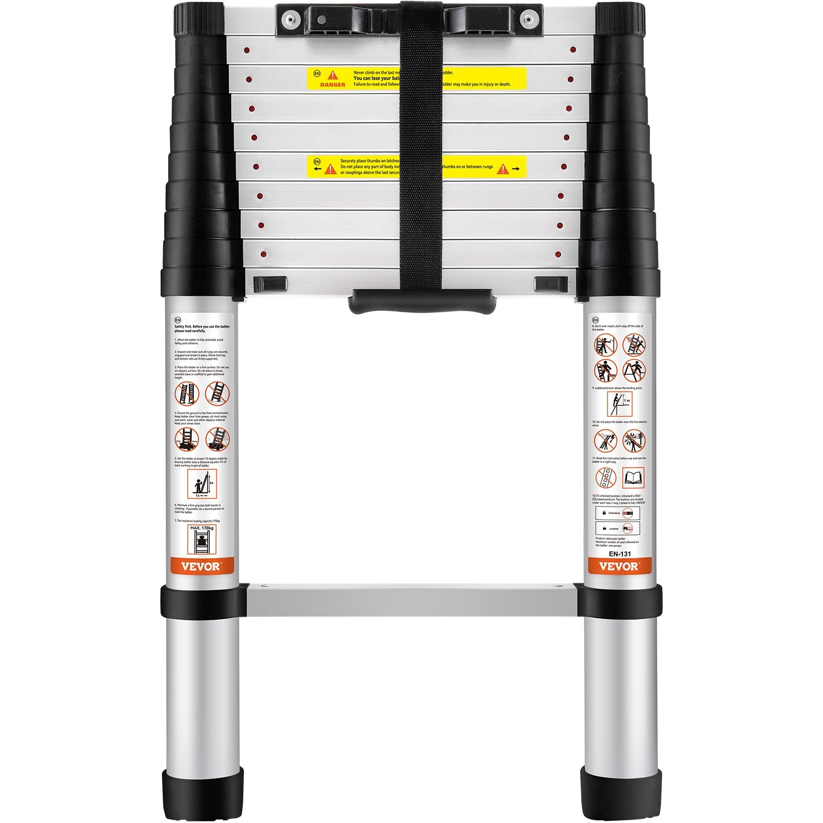 Ladders & Scaffolding: VEVOR Telescoping Ladder Aluminum Extension Step 3.2 m Multi-purpose Portable