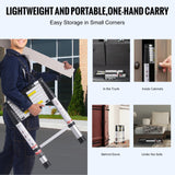 Automotive Lifts & Hoists: VEVOR Telescoping Extension Ladder 8.5FT One-button Retraction 375 LBS Capacity