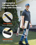 Dog Carriers & Crates: VEVOR 3.8m Telescoping Ladder, Aluminum Lightweight Multi-Purpose Collapsible Extension, One-Touch Retraction Ladder, Heavy Duty 150kg Max Capacity with Non-Slip Feet, for Home, Outdoor Work, Loft