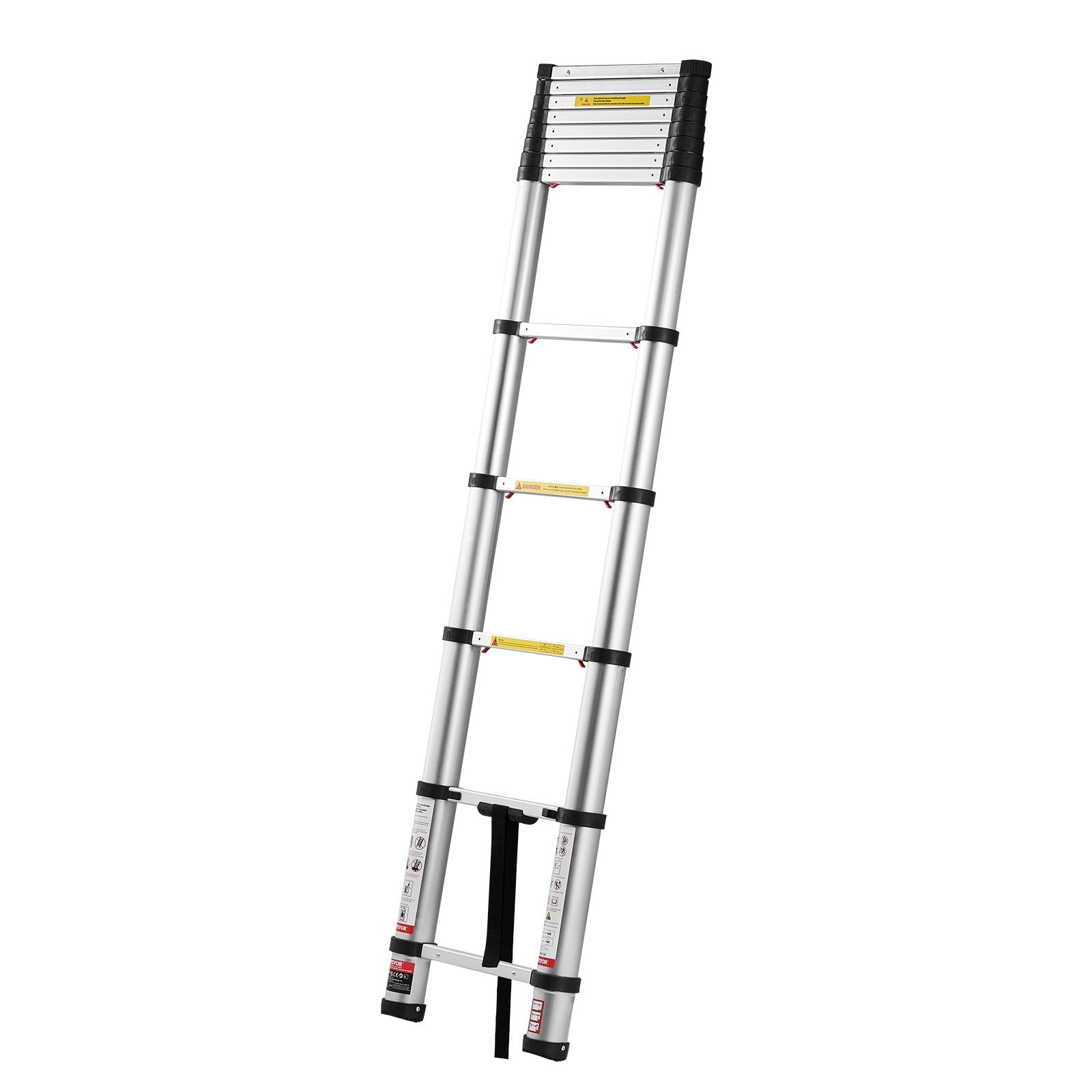 Dog Carriers & Crates: VEVOR 3.8m Telescoping Ladder, Aluminum Lightweight Multi-Purpose Collapsible Extension, One-Touch Retraction Ladder, Heavy Duty 150kg Max Capacity with Non-Slip Feet, for Home, Outdoor Work, Loft