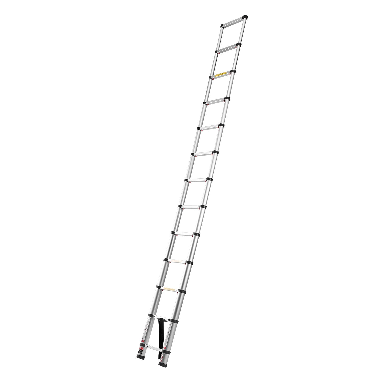 Dog Carriers & Crates: VEVOR 3.8m Telescoping Ladder, Aluminum Lightweight Multi-Purpose Collapsible Extension, One-Touch Retraction Ladder, Heavy Duty 150kg Max Capacity with Non-Slip Feet, for Home, Outdoor Work, Loft