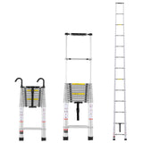 Automotive Lifts & Hoists: VEVOR Telescoping Extension Ladder 16.5FT Multi-button Retraction 419 LBS