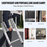Automotive Lifts & Hoists: VEVOR Telescoping Extension Ladder 16.5FT Multi-button Retraction 419 LBS