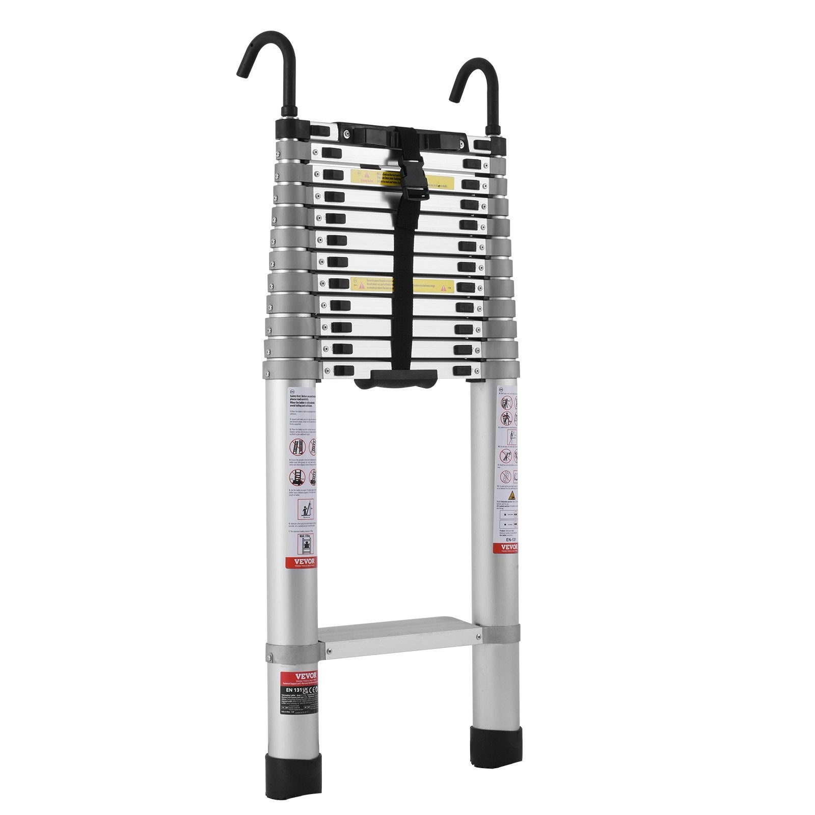 Automotive Lifts & Hoists: VEVOR Telescoping Extension Ladder 16.5FT Multi-button Retraction 419 LBS