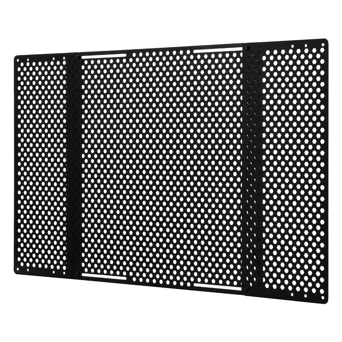 RV Screen Door Protector, Adjusts from 558.8 – 800 mm, Adjustable Door Grille, Easy to Install, Reinforced Breathable Honeycomb Holes, Iron Camper RV Entry Protector for Pet Protection, Black